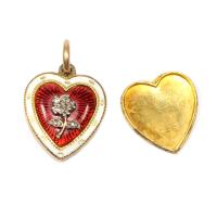 Victorian Forget Me Not Heart Locket circa 1890