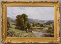 Landscape oil painting of the river Severn by Robert John Hammond