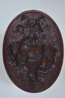 19th century Black Forest carved oval panel