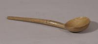 S/5052 Antique Treen Late Victorian Welsh Sycamore Cawl Spoon