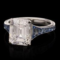 old cut diamond and aquamarine ring