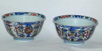 Chinese 17th Century - Kangxi / late Transitional - pair of Wucai Bowls