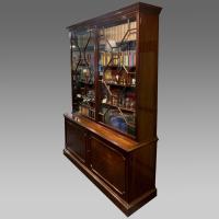 Antique early 19th century mahogany glazed bookcase