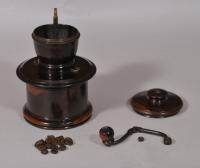 S/5110 Antique Treen 18th Century Lignum Vitae Travelling Coffee Grinder