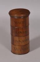 S/5118 Antique Treen 19th Century Sycamore Four Tier Spice Tower