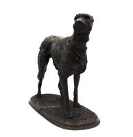 A 19th century bronze of an Irish wolfhound named 'Gelert' by Arthur Waagen (1833-1898)