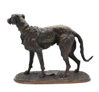 A 19th century bronze of an Irish wolfhound named 'Gelert' by Arthur Waagen (1833-1898)