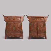A large, (76cm in height) pair of 19th Century Chinese Altar cabinets