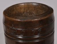 S/5111 Antique Treen Initialled and Dated 18th Century Cherry Wood Mortar