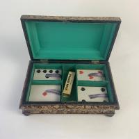 Regency hand painted card box or games box