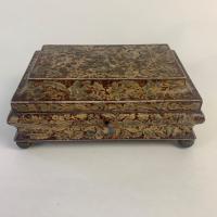 Regency hand painted card box or games box