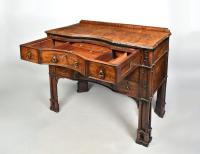 George III carved mahogany writing desk in the Gothic style, perhaps by Wright and Elwick, c.1765