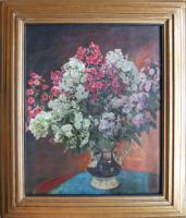 Fred Stead oil painting  still life flowers Yorkshire