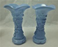 A pair of press moulded lavender colouted glass vase, France circa 1860
