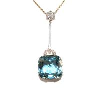 Edwardian Aquamarine and Diamond Necklace circa 1920