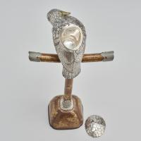 A beautiful Japanese Silver Okimono / Koro in the form of a Cockatoo (Late 19th Century)