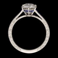 Hancocks 1.75ct Old European Brilliant Cut Diamond Ring Calibre-Cut Sapphire Band