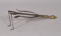 S/5173 Antique 19th Century Brass and Steel Bar Grate Toaster