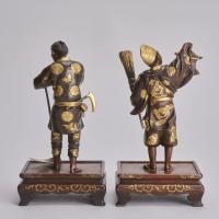 Bronze Okimono pair of figures by Miyao