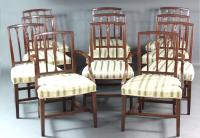 George III Sheraton period mahogany dining chairs
