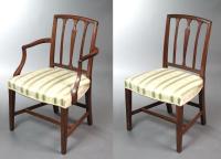 George III Sheraton period mahogany dining chairs