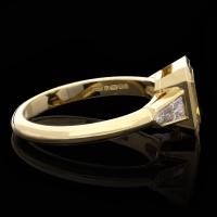 Hancocks 1.52ct Fancy Deep Yellow Diamond Ring With White Diamond Shoulders