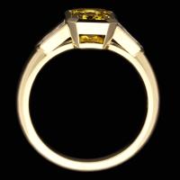 Hancocks 1.52ct Fancy Deep Yellow Diamond Ring With White Diamond Shoulders