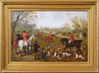Sporting oil painting of a hunt by Edward Benjamin Herberte