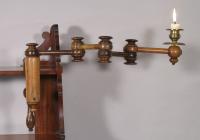 S/5204 Antique Treen 19th Century Goncalo Alves Travelling Adjustable Candlestick