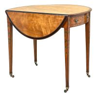 Georgian Satinwood Oval Pembroke Table
