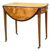 Georgian Satinwood Oval Pembroke Table