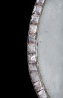 Small Oval Irish Mirror with Clear Cut Glass Beads