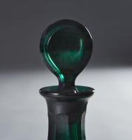 Pair of 19th Century Bristol Green Glass Decanters