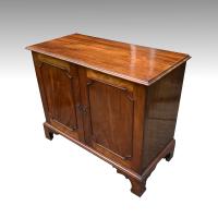 Regency mahogany two door side cabinet/low linen press