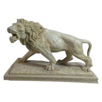 Vintage White Lion Resin Sculpture