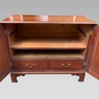 Regency mahogany two door side cabinet/low linen press