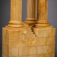 Three Sienna Marble Models of Ruins from the Roman Forum, Attributed to Benedetto Boschetti