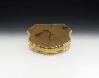 A rare George II Gold mounted moss agate English Snuff Box made, almost certainly, in London, circa 1750
