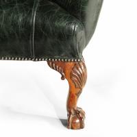 George II style walnut wing arm chairs