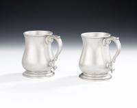 A very fine pair of George II Half Pint Mugs made in London in 1754 by Thomas Whipham