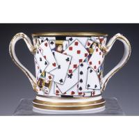 English Porcelain Large Double-handled Toasting Mug