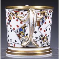 English Porcelain Large Double-handled Toasting Mug