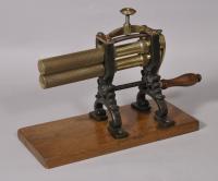 S/5261 Antique 19th Century Brass and Iron Crimping Machine