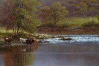 Yorkshire river landscape oil painting by William Mellor