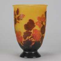 Early 20th Century Cameo Glass Vase Entitled "Floral Vase" by Emile Gallé