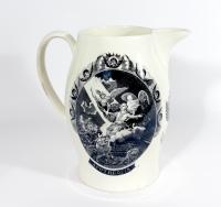 "Apotheosis" of George Washington Creamware Jug, Liverpool, Circa 1800-10