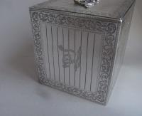 An important and extremely rare George III Tea Caddy, modlled as a Tea Chest, made in London in 1780 by Charles Aldridge and Henry Green