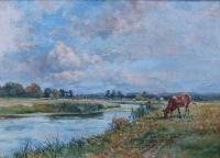 oil painting landscape Somerset Ilchester River Yeo