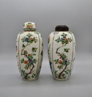Pair of Famille Verte Ovoid Jar and Cover