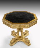 Nineteenth Century carved giltwood octagonal drum table
